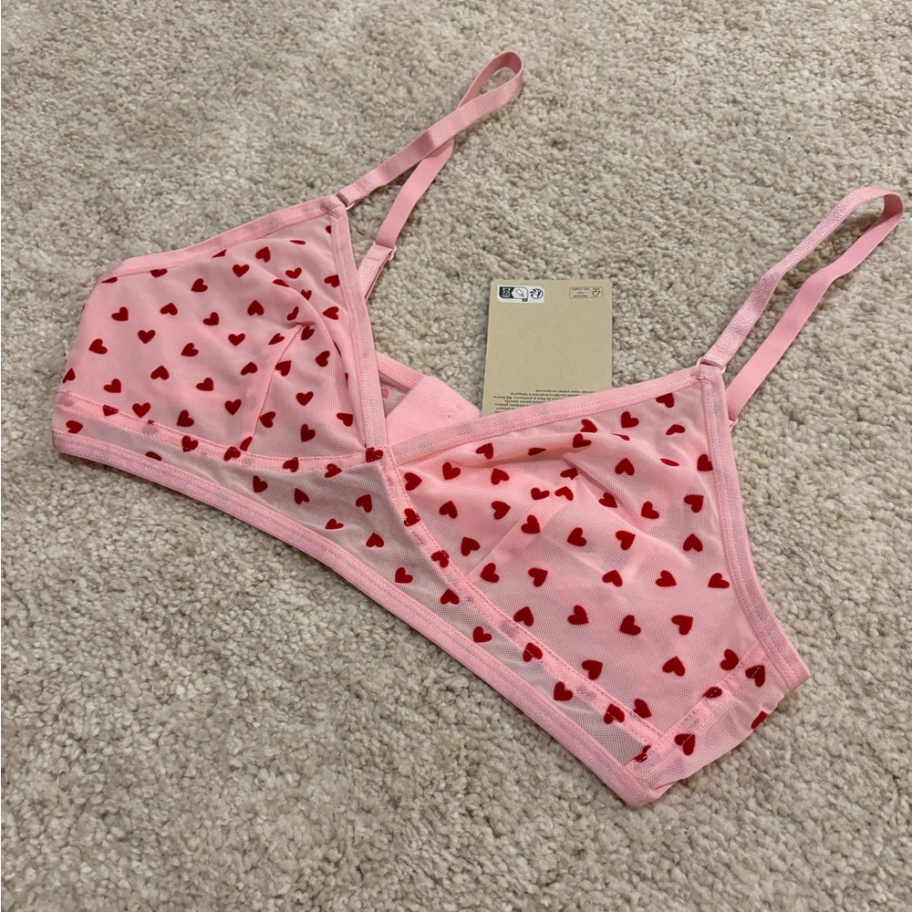 Pink Heart Bra